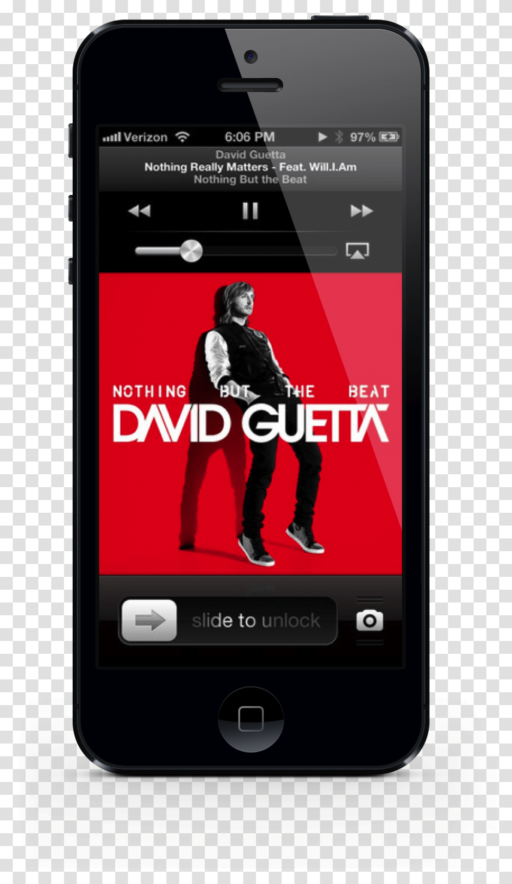Slide To Unlock David Guetta Nothing But The Beat Genius, Mobile Phone, Electronics, Cell Phone, Person Transparent Png