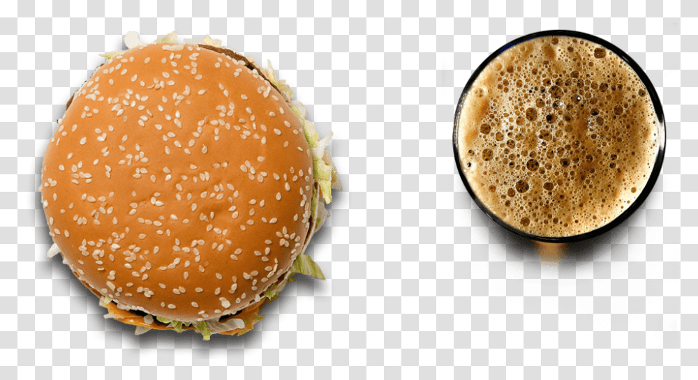 Slider 1 Slide 3 Bottom Burger Top View, Food, Bun, Bread, Latte Transparent Png