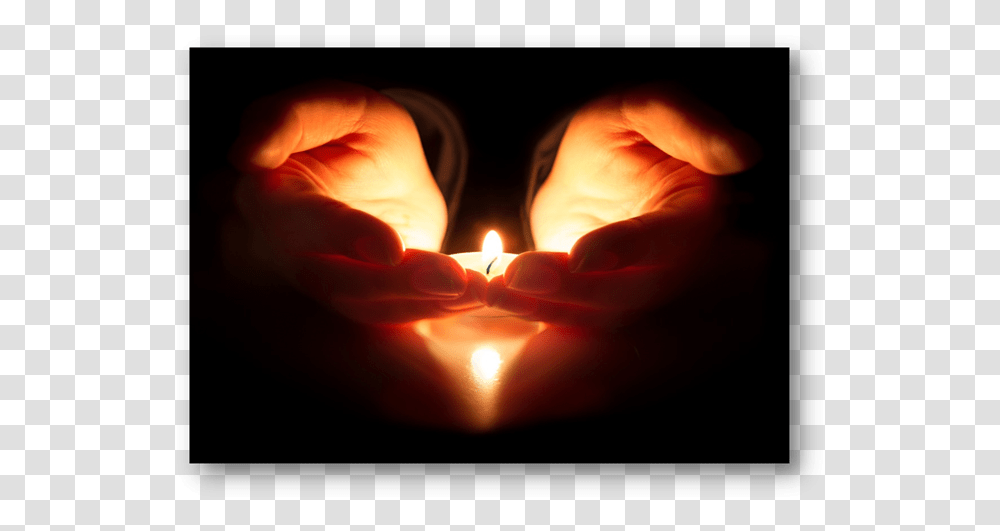 Slider Image Candlelight On Hands, Fire, Person, Human, Flame Transparent Png