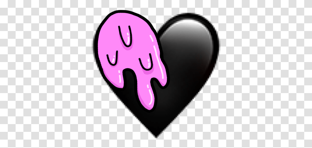 Slime Black Pink Iphone Emoji Iphoneemoji Iphonesticker Heart, Cushion Transparent Png