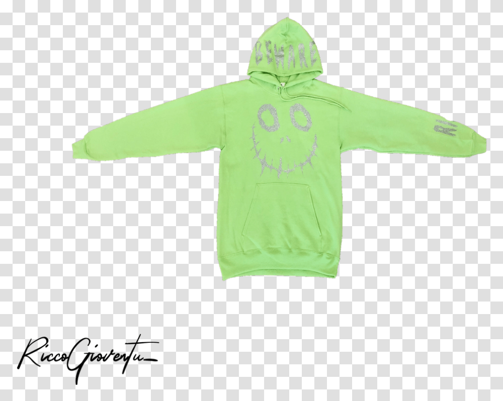 Slime Green Beware Hoodie, Apparel, Sweatshirt, Sweater Transparent Png