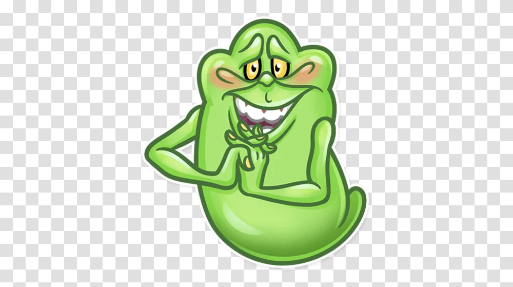 Slimer Telegram Sticker Cartoon, Frog, Amphibian, Wildlife, Animal Transparent Png