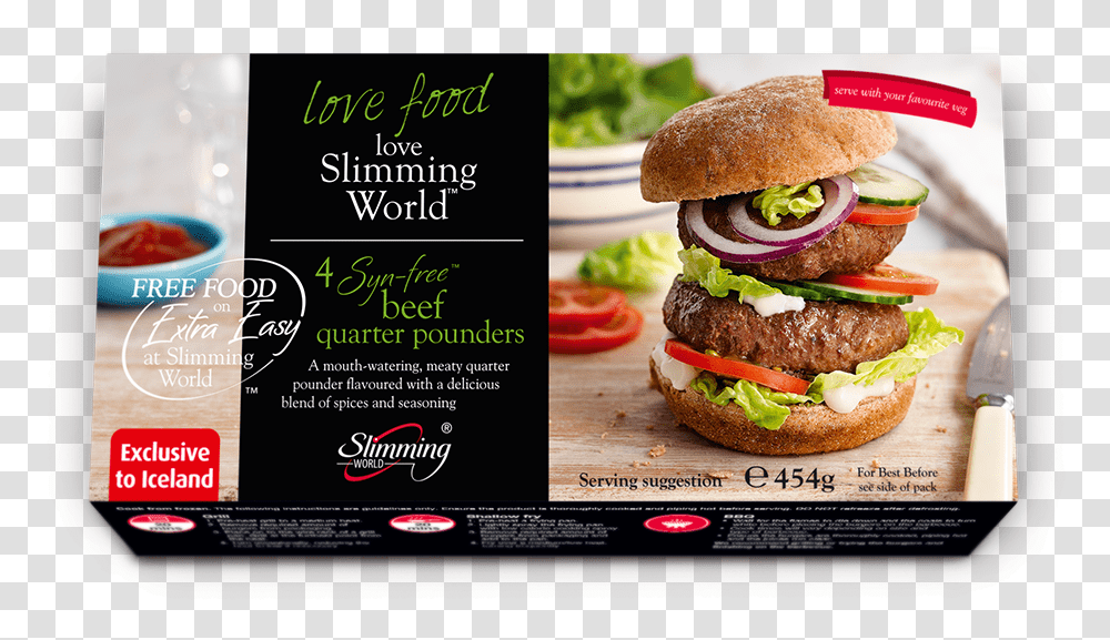 Slimming World Burgers Iceland, Food, Advertisement, Poster, Flyer Transparent Png