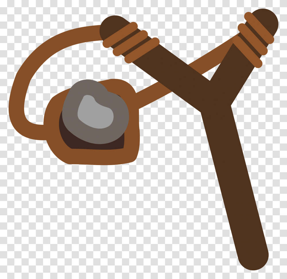 Slingshot With Stone In It Vector Clipart Image, Axe, Tool, Hammer Transparent Png