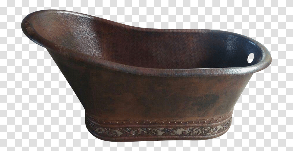 Slipper Copper Bathtub With Scroll Design Leather, Bucket Transparent Png