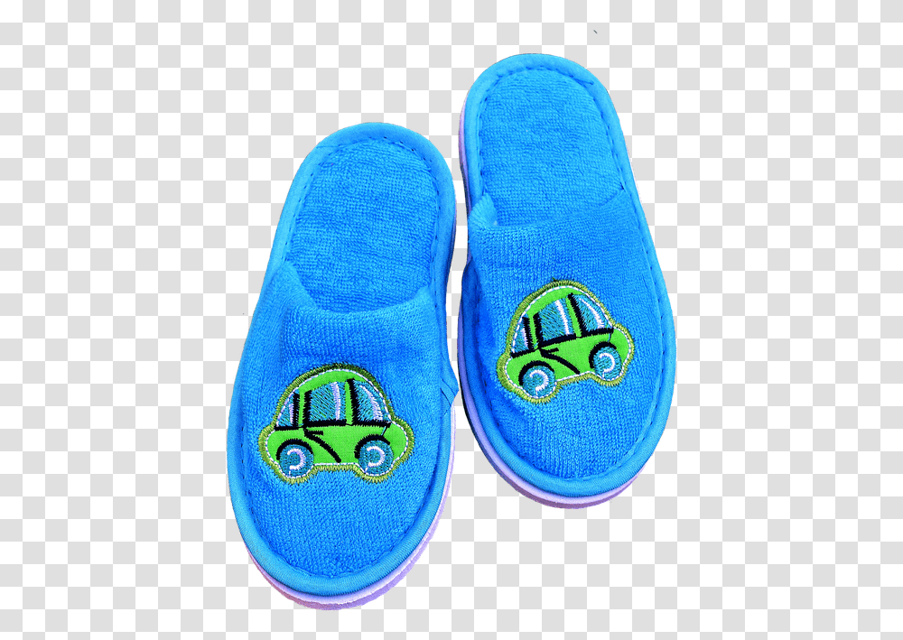 Slippers Children Funny Motive Blue Boy Fabric Slippers, Apparel, Footwear, Shoe Transparent Png