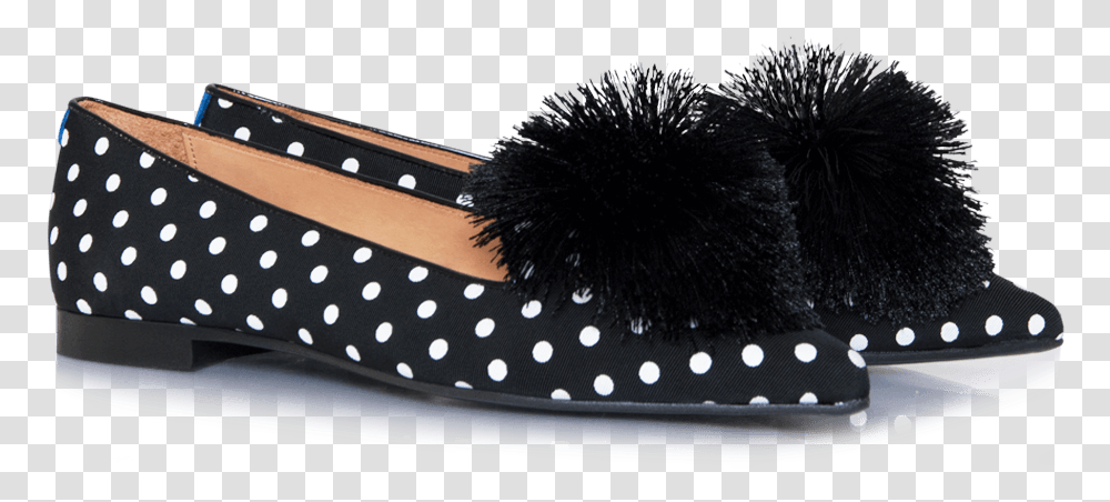Slippers Pointus En Toile Noir Et Points Blancs Avec Polka Dot, Apparel, Footwear, Shoe Transparent Png