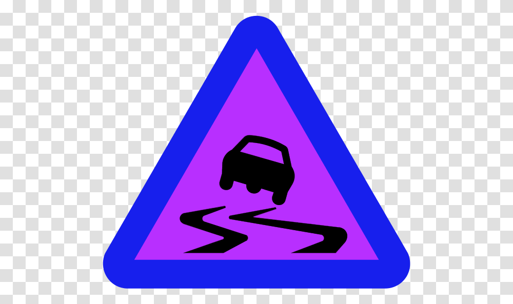 Slippery Clipart Arrow, Triangle, Sign, Road Sign Transparent Png