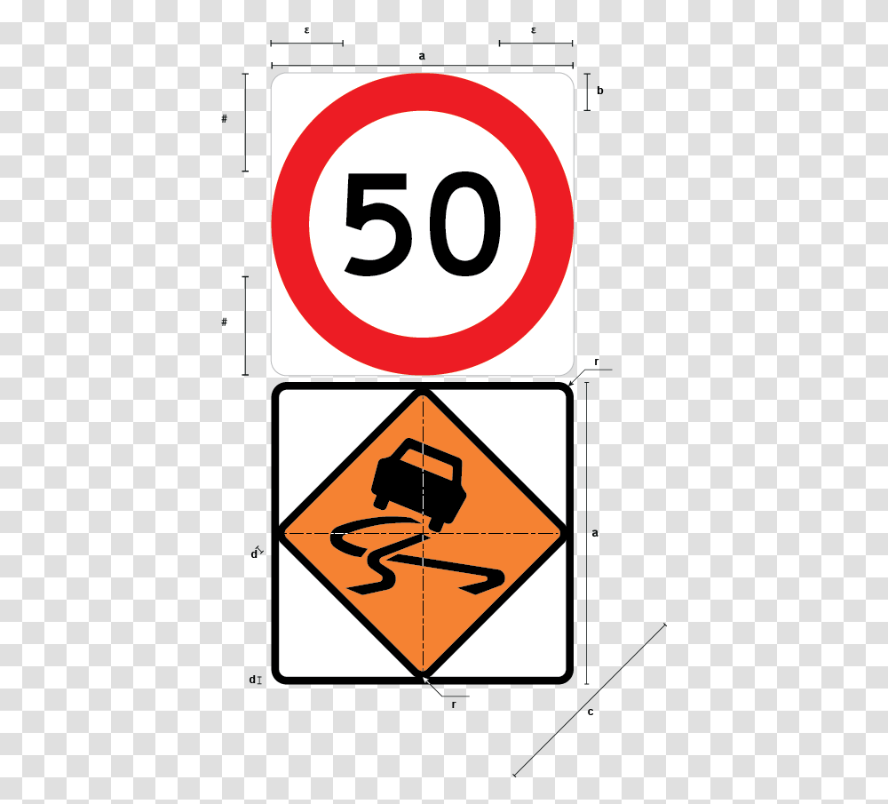 Slippery Road Sign, Number Transparent Png