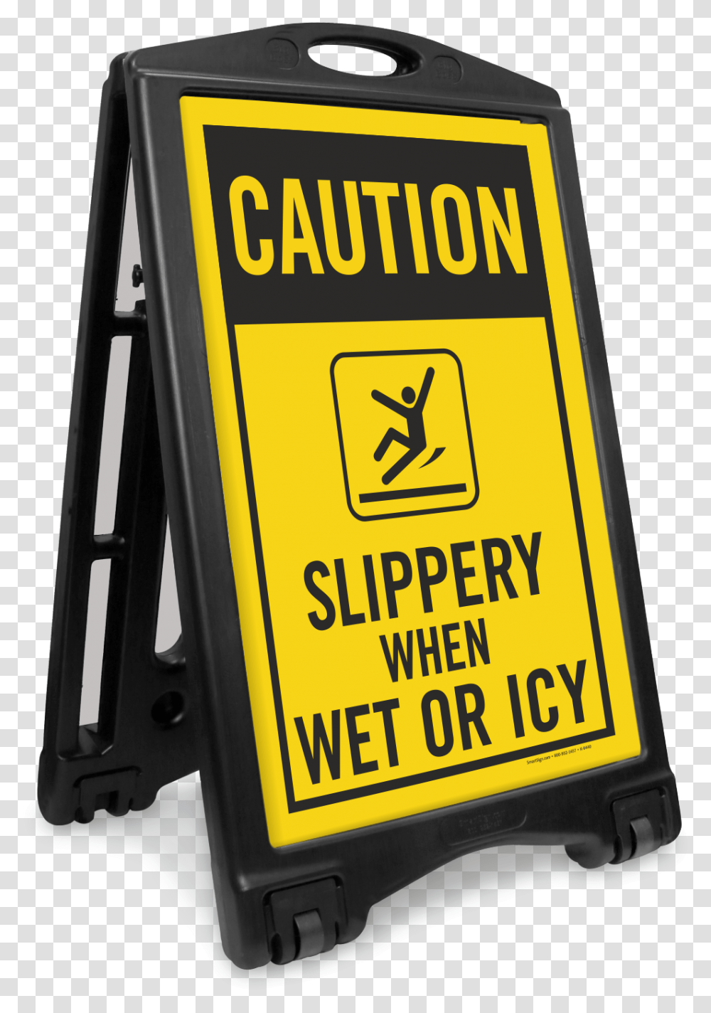 Slippery When Wet Or Icy Sidewalk Sign Kit No Parking Sign Portable, Machine, Gas Pump, Gas Station Transparent Png