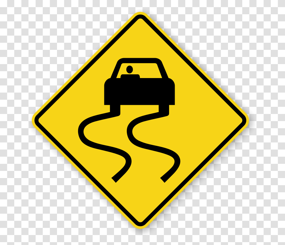 Slippery When Wet Sign, Road Sign, Stopsign Transparent Png