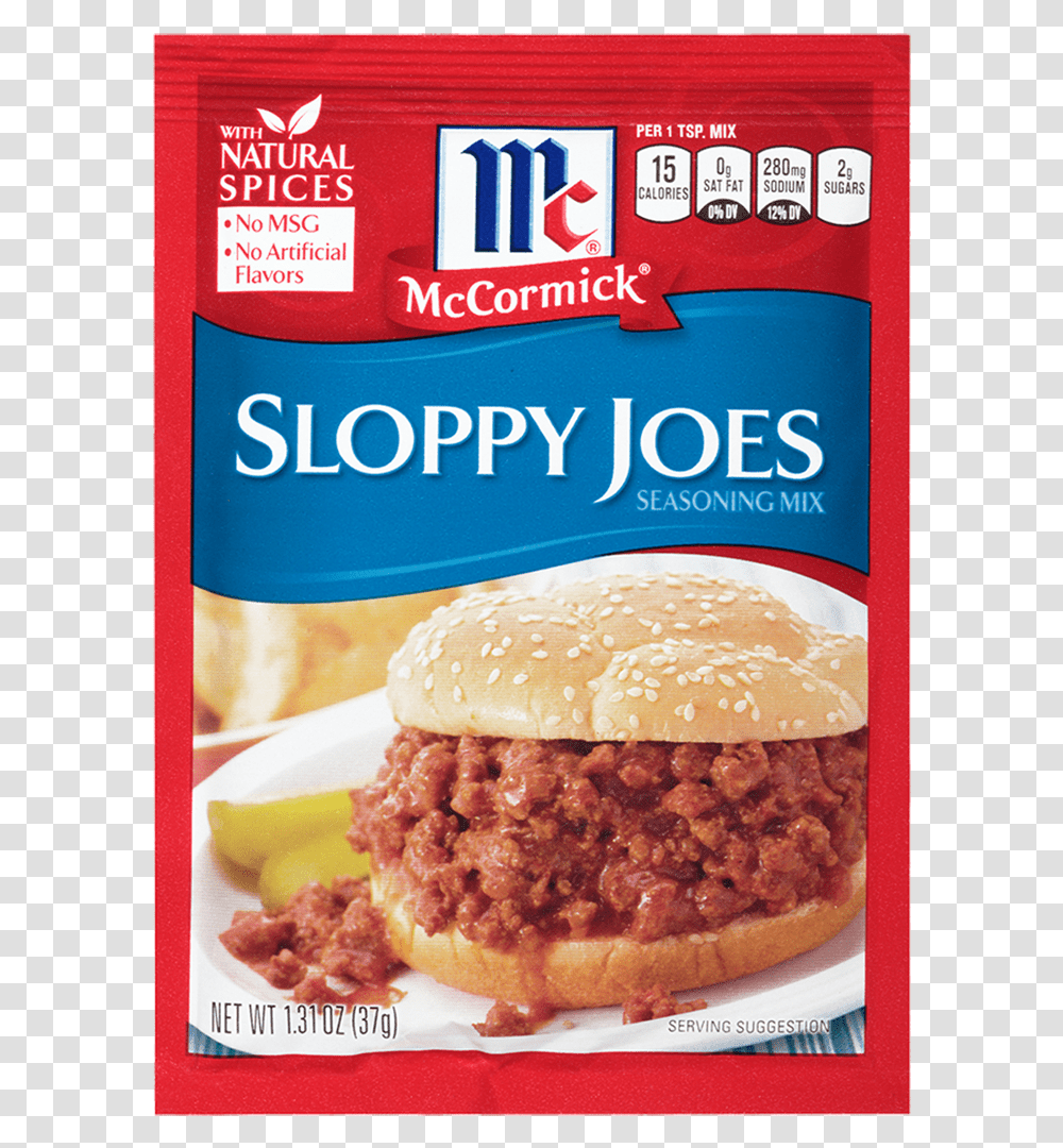 Sloppy Joes Seasoning Mix Mccormick Italian Spaghetti Mix, Burger, Food, Plant Transparent Png