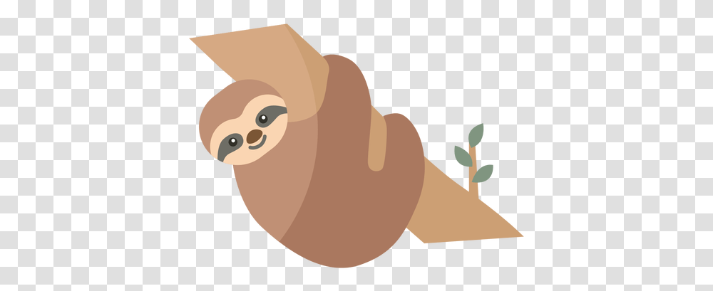 Sloth Branch Leaf Tree Flat Illustration, Animal, Mammal, Bird Transparent Png