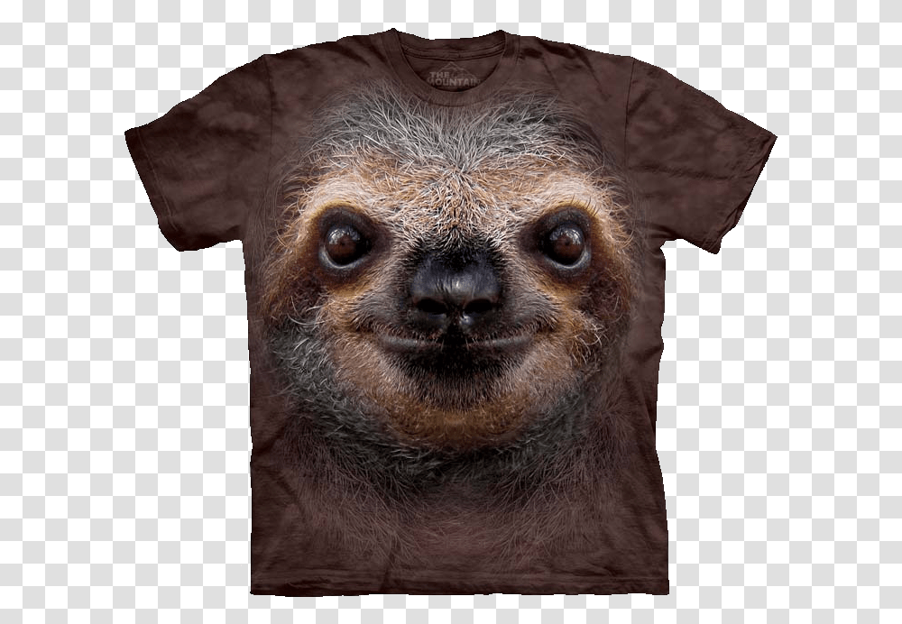 Sloth Face Sloth Face Shirt, Animal, Mammal, Wildlife, Three-Toed Sloth Transparent Png
