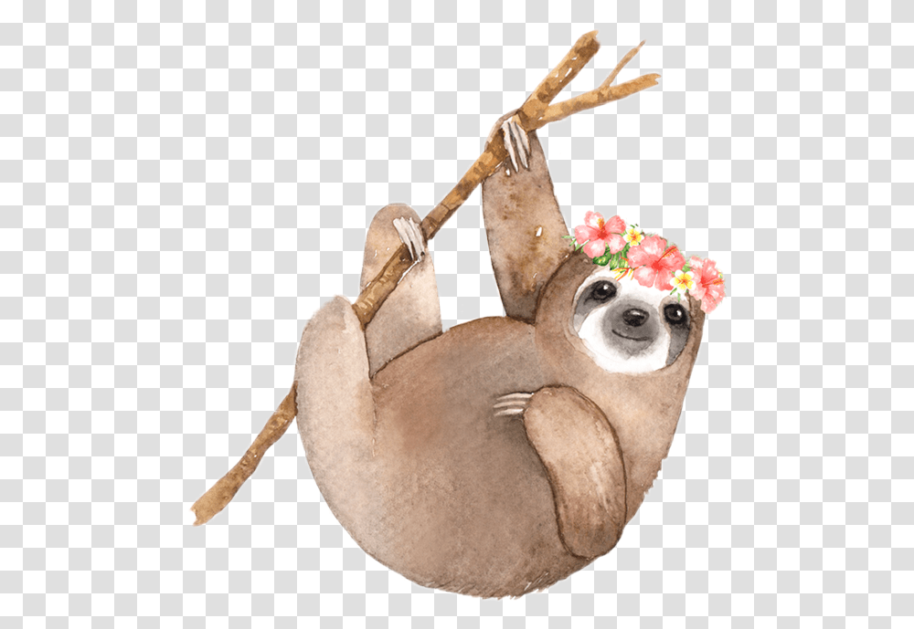 Sloth Ftestickers Watercolor Sloths Sticker By Bianca Watercolor Sloth, Animal, Mammal, Wildlife, Leisure Activities Transparent Png