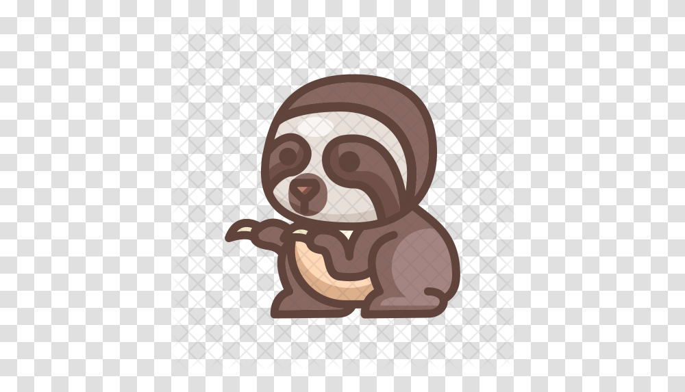 Sloth Icon Of Colored Outline Style Cute Animal Cartoon Character, Mammal, Wildlife, Food, Rodent Transparent Png