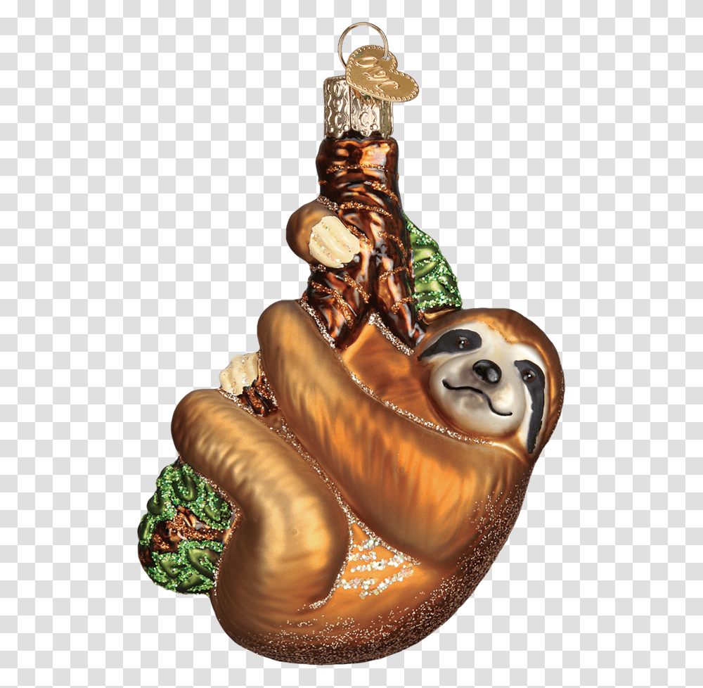 Sloth Ornament Old World Christmas, Figurine, Animal, Head, Alien Transparent Png