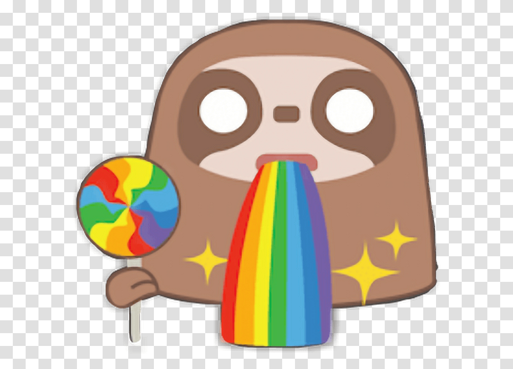 Sloth Rainbow Cute Adorable Clipart Snapchat Lollypo, Apparel, Outdoors, Sweets Transparent Png