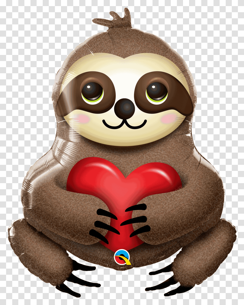Sloth With Red Love Heart 39 Inch 99 Cm Supershape Foil Balloon Q98701 Sloth Balloon, Figurine, Sweets, Food, Confectionery Transparent Png