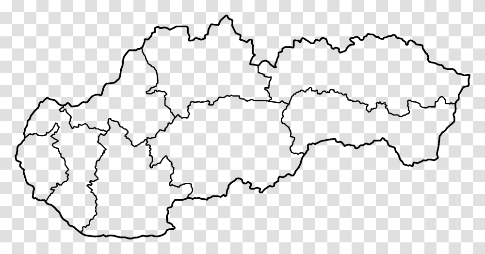 Slovakia Black White Map, Gray, World Of Warcraft Transparent Png