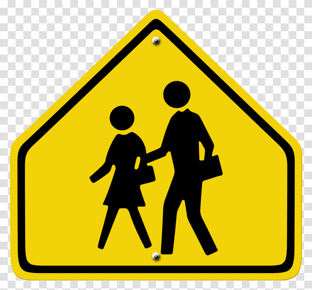 Slow Down School Zone, Road Sign, Person, Human Transparent Png