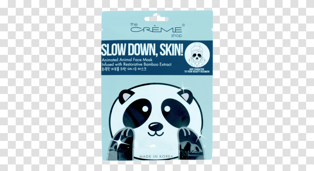 Slow Down Skin Panda Mascarilla Facial Oso Panda, Advertisement, Paper, Poster Transparent Png