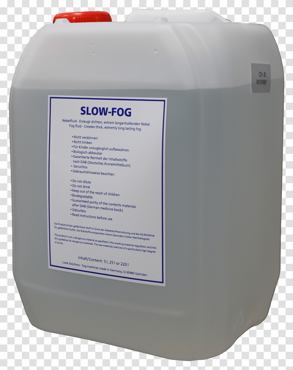 Slow Fog Fluid 5l Slow Fog, Label, Jar, Machine Transparent Png