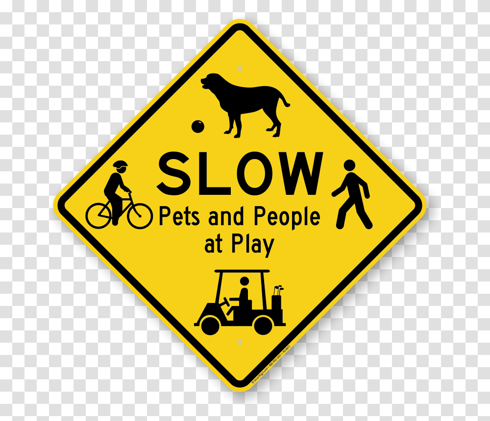 Slow Pets And People At Play Traffic Sign Dead End Sign Clipart, Dog, Canine, Animal Transparent Png
