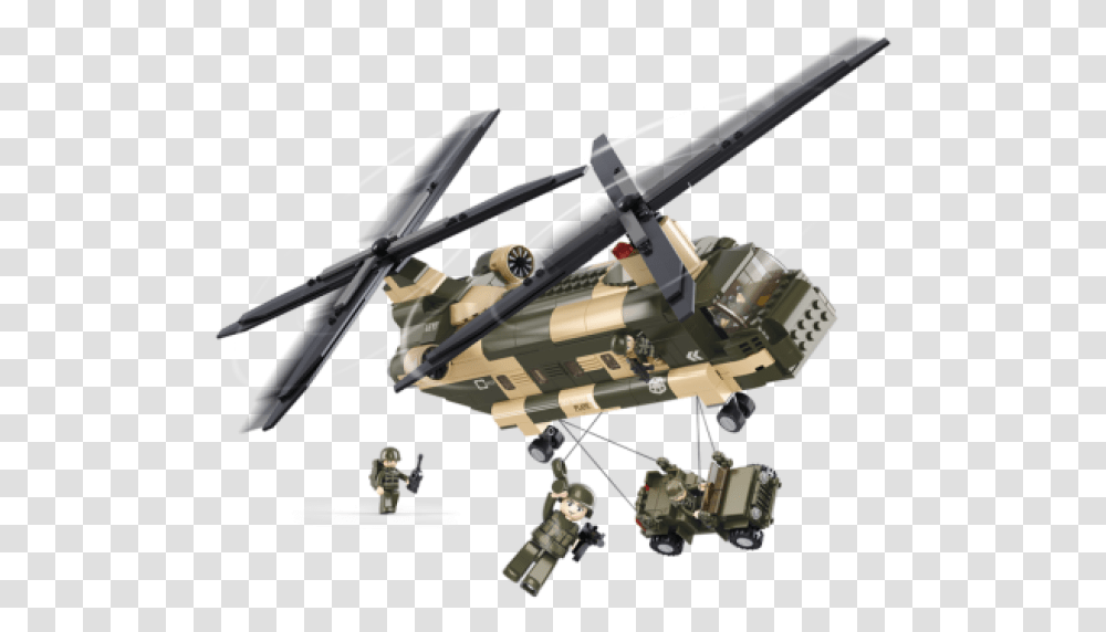Sluban Army Helicopter Sluban Chinook, Aircraft, Vehicle, Transportation, Toy Transparent Png