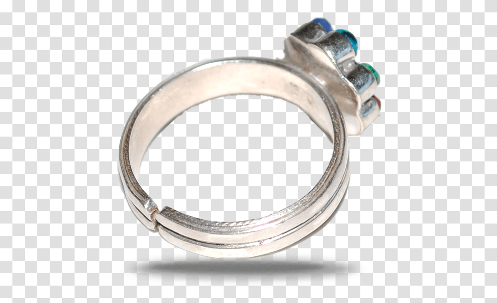 Slvring Med Blomst I Chakrafarver Engagement Ring, Jewelry, Accessories, Accessory, Tool Transparent Png