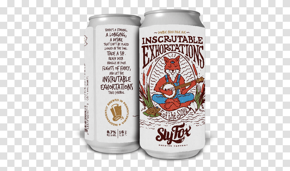Sly Fox Inscrutable Exhortations Double Ipa Caffeinated Drink, Tin, Can, Book, Label Transparent Png