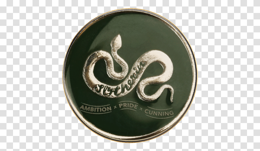 Slytherin House Traits Pin Badge Slytherin Pin Badge, Snake, Reptile, Animal, Symbol Transparent Png