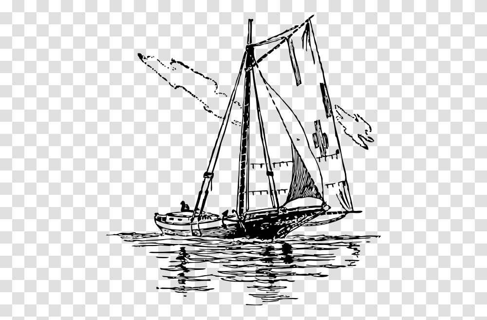 Smack Boat Ship Svg Clip Arts Ship Clip Art, Watercraft, Vehicle, Transportation, Drawing Transparent Png