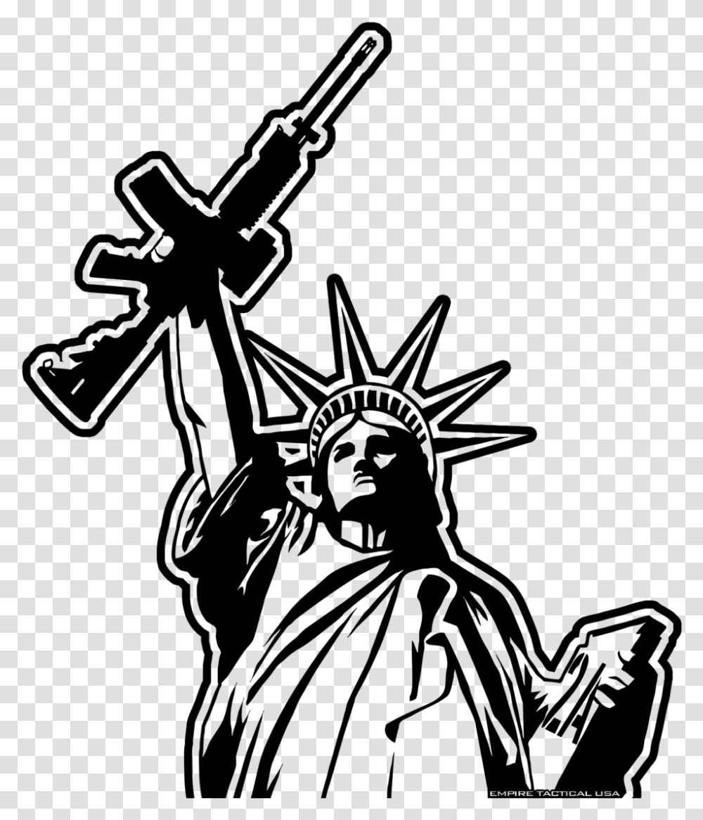 Small American Flag Statue Of Liberty With Ar, Gray, World Of Warcraft Transparent Png