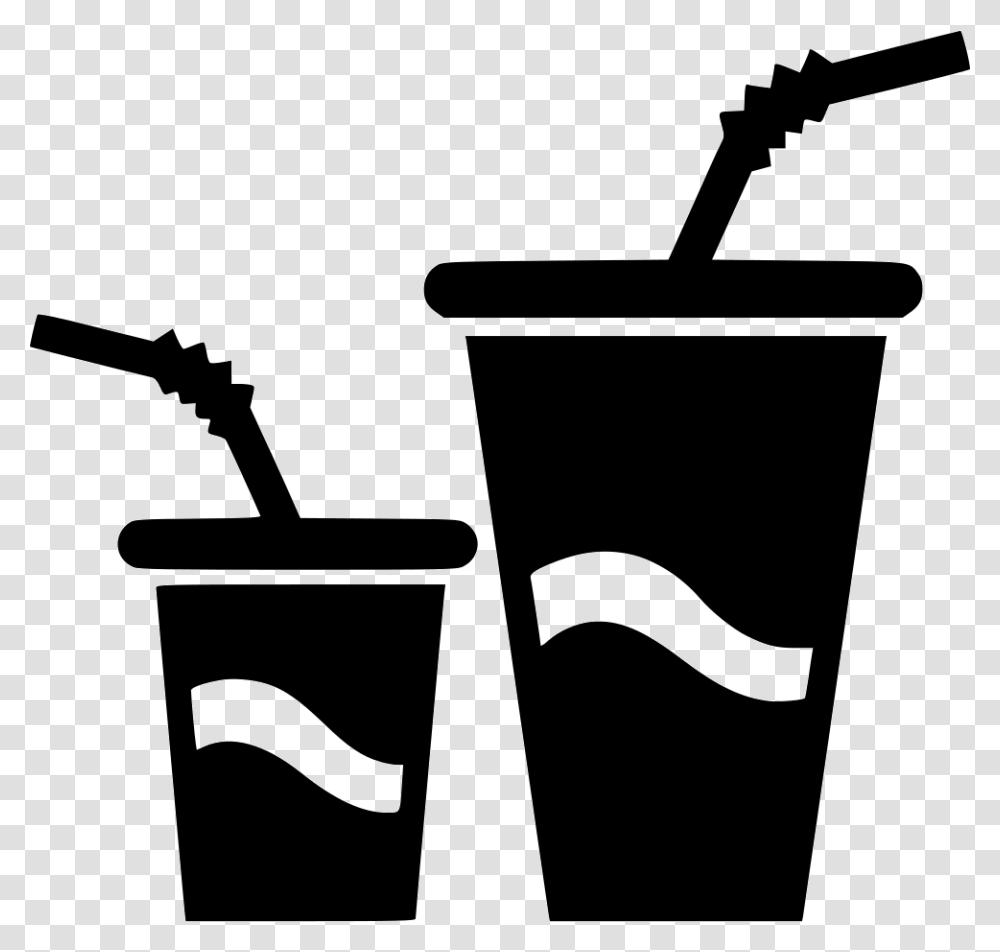 Small Big Paper Cups Drink Water Soda Icon Free Download, Stencil, Bottle, Cross Transparent Png