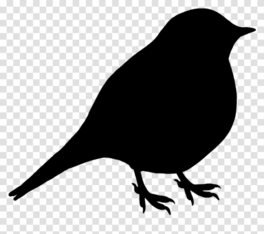 Small Black Silhouette Of Bird Sitting Bird Silhouette, Outdoors, Nature, Animal, Face Transparent Png