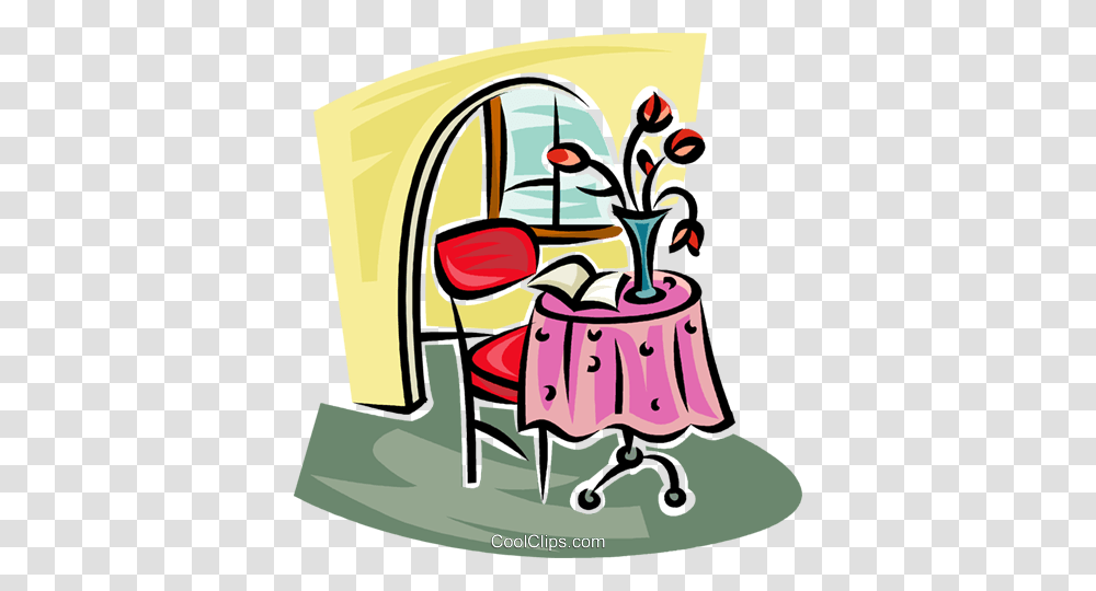 Small Breakfast Table And Chair Royalty Free Vector Clip Art, Washing Transparent Png