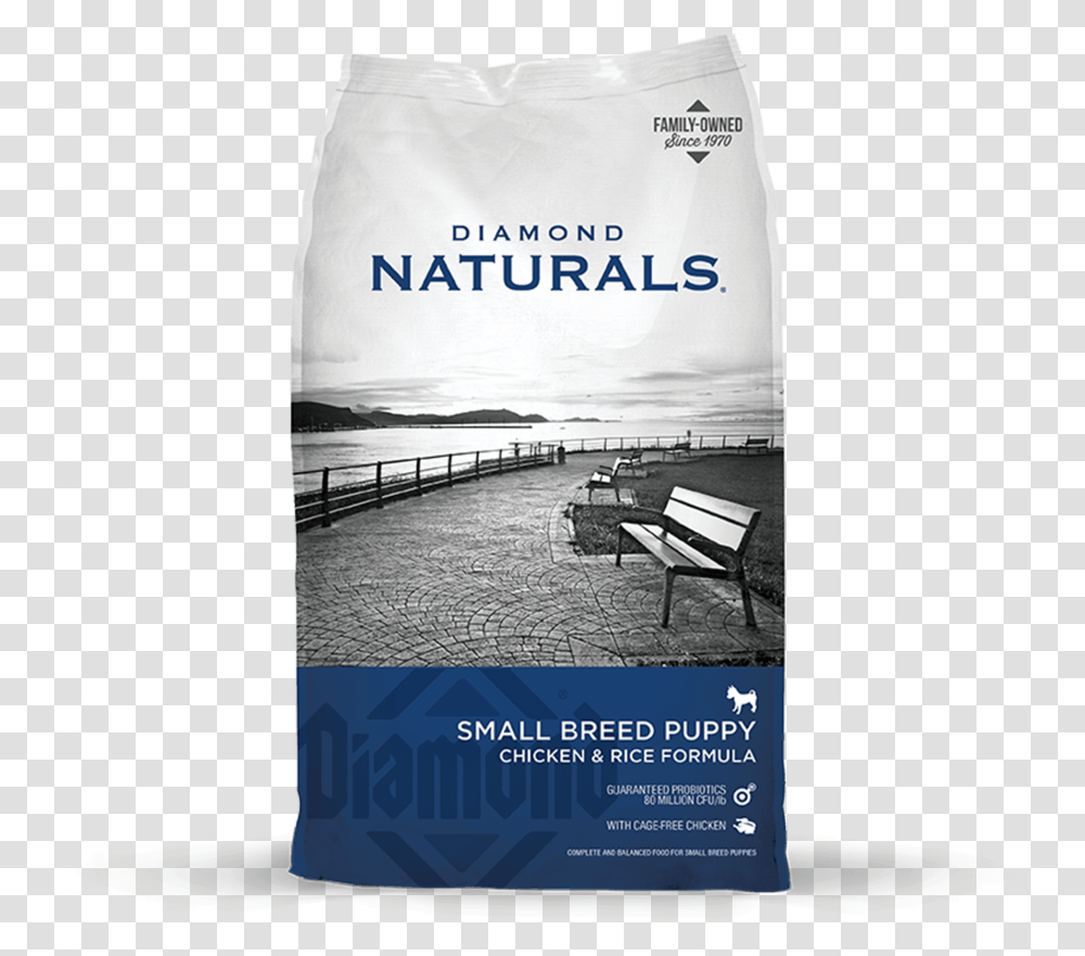 Small Breed Puppy Front Of Bag Diamond Naturals Small Breed Chicken Amp Rice, Bench, Furniture, Advertisement, Poster Transparent Png