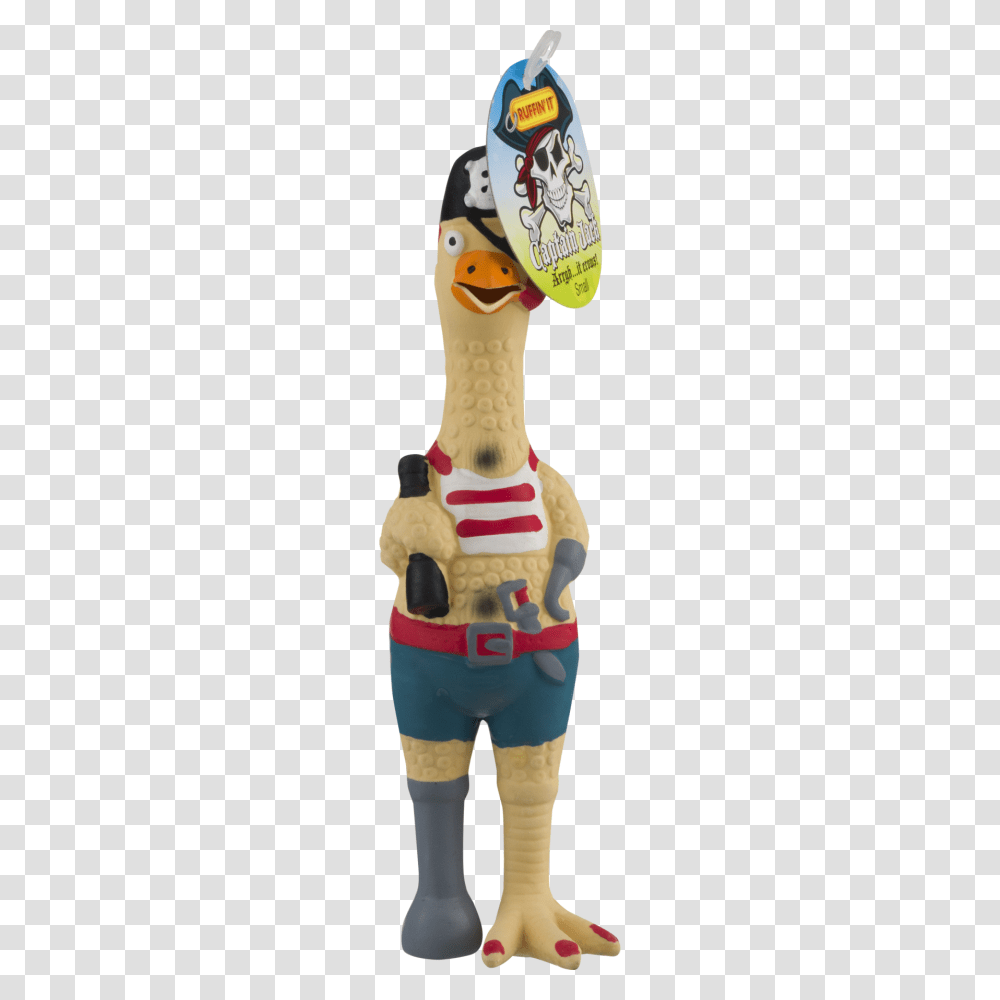 Small Captain Jack Rubber Chicken Dog Toy Tall, Costume, Person, Photography Transparent Png
