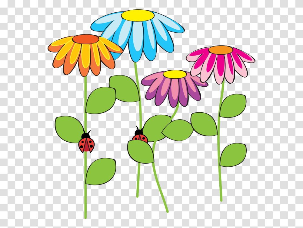 Small Cartoon Garden With Kids, Floral Design, Pattern, Daisy Transparent Png