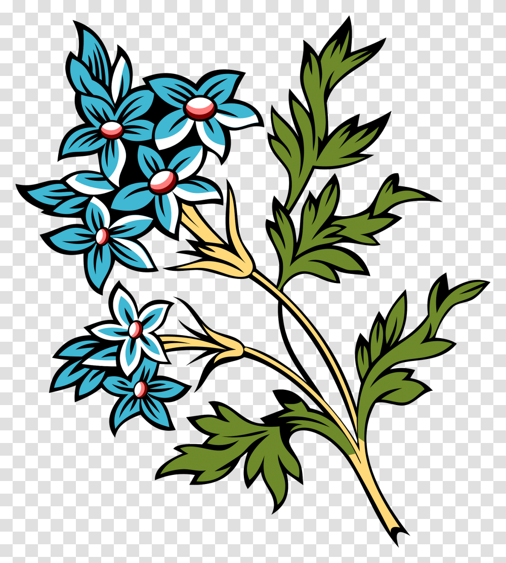 Small Clusters Of Blue Flowers Clipart Lovely, Floral Design, Pattern, Graphics, Plant Transparent Png