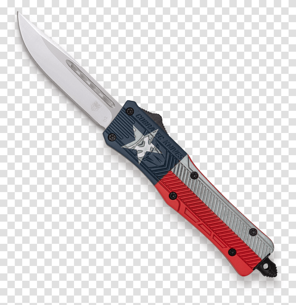 Small Ctk 1 Cerakote Texas FlagClass, Knife, Blade, Weapon, Weaponry Transparent Png