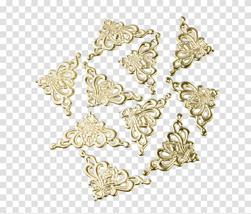 Small Filigree Gold Corners Zoty Naronik, Lace, Pattern, Accessories, Accessory Transparent Png
