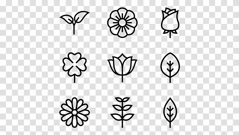 Small Flowers Black And White, Gray, World Of Warcraft Transparent Png