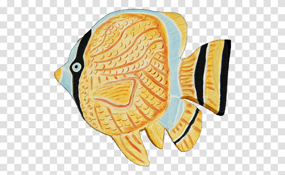 Small Free Form Ceramic Tile Of Tropical Fish In Yellow Illustration, Animal, Goldfish, Sea Life, Angelfish Transparent Png
