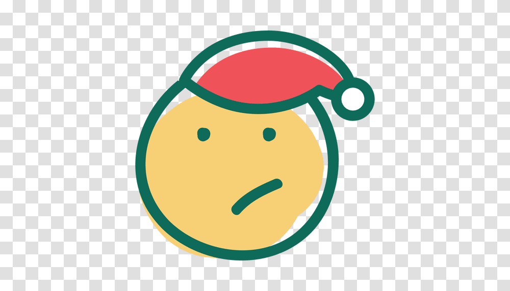 Small Frown Santa Claus Hat Face Emoticon, Plant, Produce, Food Transparent Png