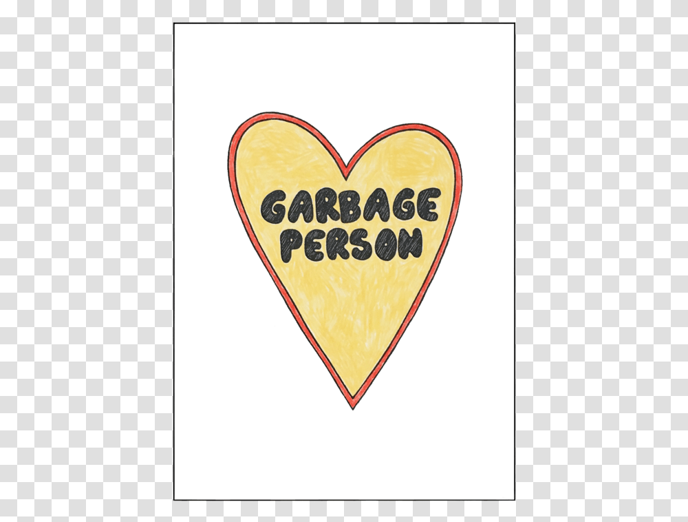 Small Garbage Person Print, Heart, Label, Plectrum Transparent Png