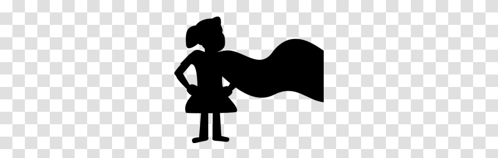 Small Girl Superhero Sillhouette Clip Art, Gray, World Of Warcraft Transparent Png