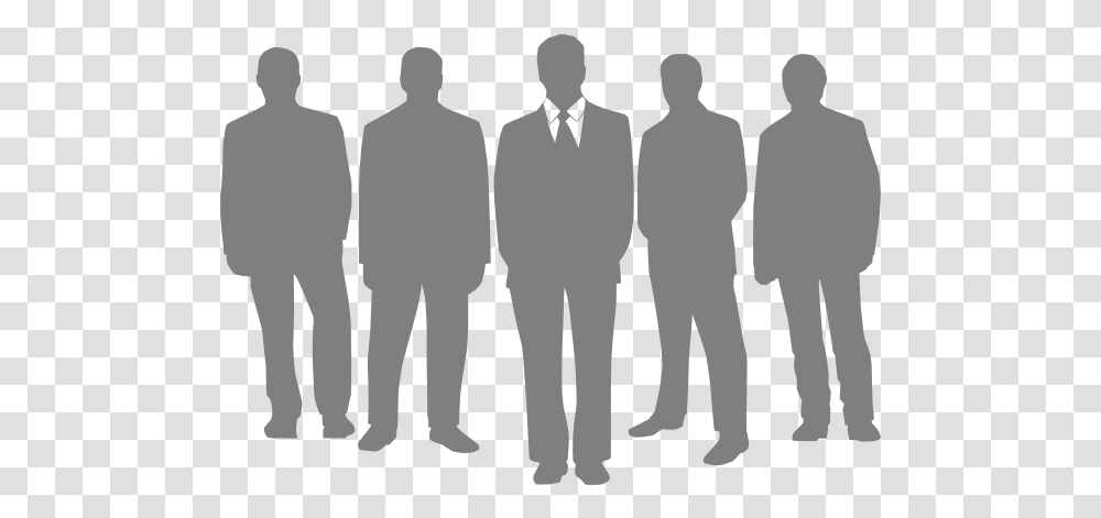 Small Group Of People Silhouette Clipart Station People Silhouette Grey, Clothing, Suit, Overcoat, Person Transparent Png