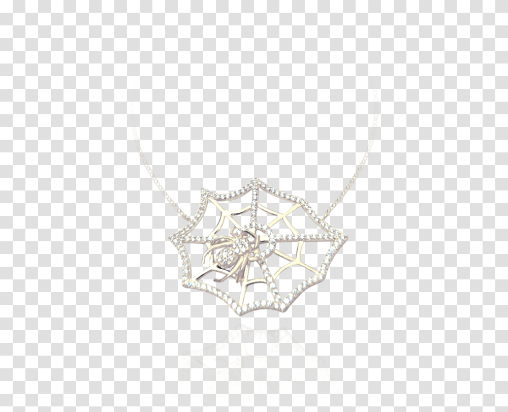 Small Hanging Web With Spider Necklace Pendant, Jewelry, Accessories, Accessory, Invertebrate Transparent Png